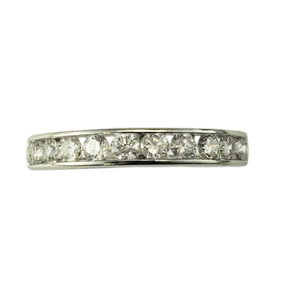 14 Karat White Gold and Diamond Band Ring Size 10.25 #21968